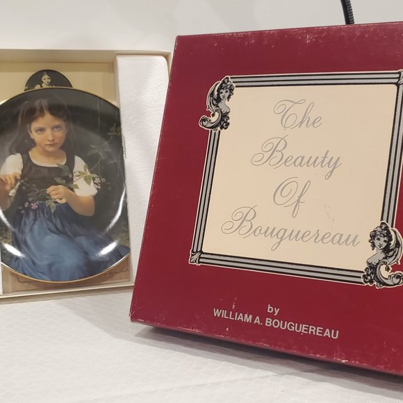 Vtg LUCIE Moody Girl Portrait Collector Plate The Beauty of Bouguereau #3288 '79 - Picture 2 of 5